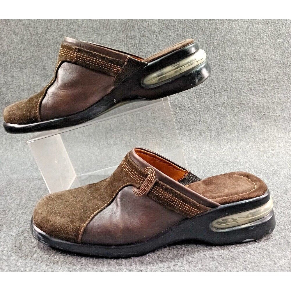 Cole Haan  NikeAir Women's 8 1/2 Shoes Brown Suede Leather Slip On Mules Clogs